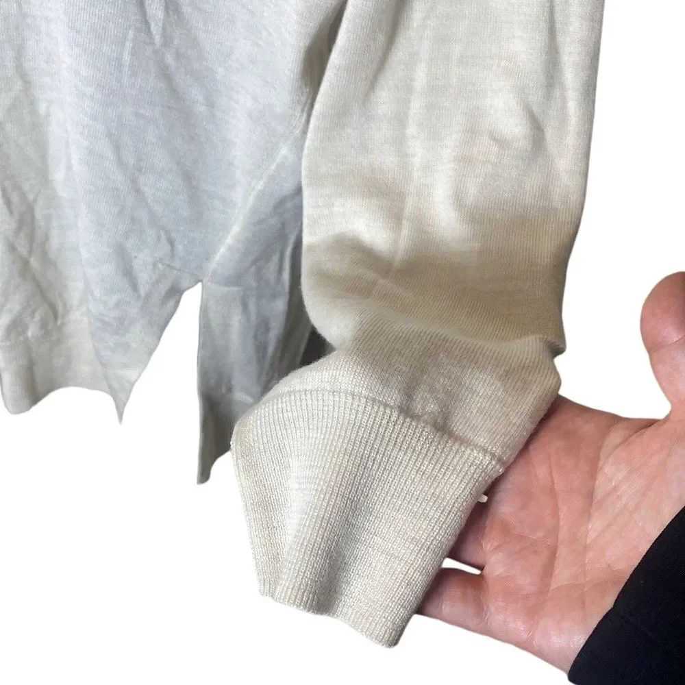 IRO women’s large aran mixed ecru 100% capsule minimalist sweater cozy winter - Picture 5 of 8